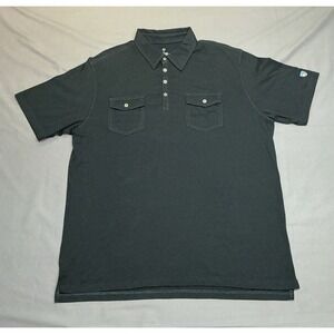 Kuhl Shirt Mens XL Black Button Up Short Sleeve Lightweight Cotton/poly